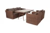 MS3C2T-4-SET brown Обеденная группа из искусственного ротанга, цвет коричневый 4SIS Моккачино MS3C2T-4-SET brown
