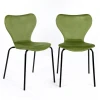 RF 0254P Комплект из 2-х стульев Seven Style светло-зеленый велюр с чёрными ножками Bradex Home RF 0254P