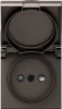 DE43453 Накладка для розетки без заземления, с крышкой, 16A 250 В~, мокко IP44 Donel A07 DE43453