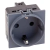 AL4141 Розетка 220V с/з со шторками винтовой зажим 16A (графит матовый) Meiton AL4141