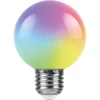 38127 Лампочка светодиодная RGB разноцветный шар E27 3W Feron 38127