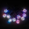 BLL10R-11-1RGB Светодиодная Гирлянда Роса 5м Разноцветная 24В, 10 LED, Провод Черный ПВХ, IP54