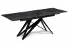 625939 Кухонный стол Notta Блэкберн 140(200)х80 черный мрамор / черный