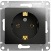 GSL000743 Розетка встраиваемая с заземлением (антрацит) Systeme Electric Glossa GSL000743