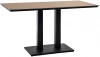 OAK-140-70-M500 "Каффе" обеденный стол из HPL 140х70см, цвет "дуб", подстолье двойное черное чугун 4SIS арт.УТ-00008577