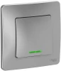 BLNVS010613 Выключатель встраиваемый одноклавишный с подсветкой (алюминий) Systeme Electric Blanca BLNVS010613