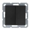 G3022B Выключатель двухклавишный проходной (антрацит) Jasmart G-Classic G3022B