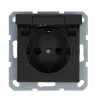 G5505B Розетка с защитной крышкой и шторками (антрацит) Jasmart G-Classic G5505B