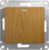 GSL000513 Выключатель встраиваемый одноклавишный с подсветкой (дуб) Systeme Electric Glossa GSL000513