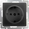 WL08-SKGS-01-IP44 Розетка встраиваемая с заземлением и шторками Werkel, черный