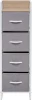 2500000183447 Комод Leset Ноа 4 ящ., Каркас Белый, Светло-серый (Сталь,Искусственный лен/Белый) арт.2500000183447