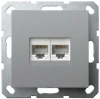 G6106S Розетка Ethernet RJ-45 двойная (алюминий) Jasmart G-Classic G6106S