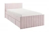 171565.2172 Кровать с ящиками Твикс 90х200 см Mebelson (ДСП,Велюр/Розовый) арт.171565,2172