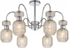 1141/6PL Chrome/Beige Потолочная люстра на штанге Escada Gloss 1141/6PL Chrome/Beige 6x60Вт E14, металл/стекло, хром/бежевый