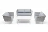 MONS2C2TJ-4-SET H-gray Лаунж-зона 4-ая из роупа со столом Канны молочный, каркас светло-серый, роуп светло-серый 4SIS Монако MONS2C2TJ-4-SET H-gray