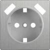 WL09-USB-CP Накладка для встраиваемой розетки с заземлением и двумя USB Werkel, серебряный рифленый