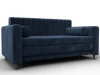 129755 Диван прямой Лига-070 (ЛДСП,Брус,Фанера/Дерево/Велюр/Синий) Лига Диванов 129755