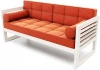21887 Диван Arsko прямой Сега Б беленый дуб велюр оранжевый