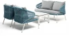 MILS2C2TJ-4-SET blue "Милан" лаунж-зона 4-местная плетеная из роупа (веревки), каркас алюминиевый белый, роуп бежевый 4SIS арт.УТ-00005965