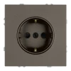 49932 Розетка с заземлением и шторками (антрацит, soft touch) Stekker Эмили 49932