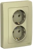 BLNRS001027 Розетка встраиваемая двойная с заземлением (бежевый) Systeme Electric Blanca BLNRS001027