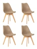 LMZL-PP635-N_LB-TR_P-GR-03 Набор 4 шт стул обеденный DOBRIN JERRY SOFT (ножки светлый бук, цвет сиденья бежевый (GR-03))