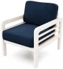 211001 Кресло Arsko Бергер беленый дуб велюр синий