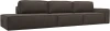 122730 Диван прямой Прага Модерн Лонг подлокотник справа (Коричневый/Рогожка) Лига Диванов арт.122730