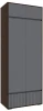 593729 Шкаф Роут двухстворчатый (Роут двухстворчатый венге / графит софт) Woodville арт.593729