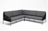 KAN-MS-001 RAL7024 D-grey(D-gray) "Канны" диван модульный плетеный из роупа, каркас алюминий темно-серый (RAL7024), роуп темно-серый круглый, ткань темно-серая 4SIS арт.УТ-00004563