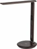 NLED-505-10W-BR Офисная настольная лампа светодиодная складываемая с термометром будильником часами календарем с регулировкой цветовой температуры яркости и беспроводным ЗУ ЭРА NLED-505-10W-BR (220V, сенсорный выключатель)