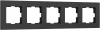 W0052908 Рамка на 5 постов (черный софт) Werkel W0052908 (a067785)