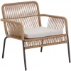 077829 Кресло из ротанга La Forma (ex Julia Grup) Samanta (Бежевый/ Сталь,Металл,Веревка,Пена)