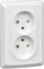 PC16-106B Розетка встраиваемая двойная без заземления со шторками (белый) Systeme Electric Etude PC16-106B