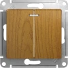 GSL000553 Выключатель встраиваемый двухклавишный с подсветкой (дуб) Systeme Electric Glossa GSL000553