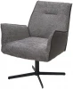 621M05623 Кресло BELFAST 360 град. XD841-16 Серый, букле/ GINO-457 Серый, ткань/ Черный, ®DISAUR
