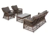 GLS3C2T-4-SET brown Лаунж-зона из искусственного ротанга, цвет коричневый 4SIS Гранд Латте GLS3C2T-4-SET brown