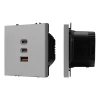 061838(1) Розетка тип А+С+С софт-тач никель ARL NOBE USB SCT-MUACC-SFPL-FC-IS (65W, QC3) (Arlight,) 061838(1)