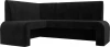 126133L Диван кухонный угловой Кармен левый угол (Черный/Велюр) Лига Диванов арт.126133L