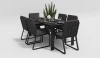 DMLA.010518.C1 Обеденная группа Gardenini Malia (Алюминий,Ткань/Темно-серый,Антрацит) DMLA.010518.C1