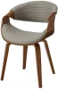 JY1829-7sgrey/walnut Стул ESF JY1829-7s серый PU#047/орех/Экокожа,Шпон,Массив дерева