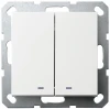 G3023NW Выключатель двухклавишный перекрестный с подсветкой (белый глянцевый) Jasmart G-Classic G3023NW