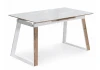 462390 Стеклянный стол Авлида белый / дуб монтана