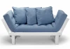 19199 Кушетка Arsko Свен белая эмаль голубой вельвет