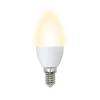 LED-C37-9W/WW/E14/FR/NR картон Лампочка светодиодная свеча белая E14 9W 3000K Volpe LED-C37-9W/WW/E14/FR/NR