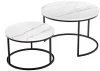 RF 0207 Набор кофейных столиков Tango белый мрамор с чёрными ножками, 2шт Bradex Home RF 0207