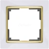 WL03-Frame-01-white-GD Рамка на 1 пост Werkel Snabb, белый с золотом
