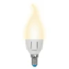 LED-CW37-6W/WW/E14/FR/DIM PLP01WH картон Лампочка светодиодная свеча на ветру прозрачная E14 6W 3000K Uniel LED-CW37-6W/WW/E14/FR/DIM PLP01WH