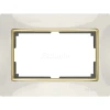 WL03-Frame-01-DBL-ivory-GD Рамка для двойной розетки Werkel Snabb, слоновая кость с золотом
