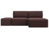129689 Диван угловой модульный с пуфом Лига-060 НПБ угол универсальный (ЛДСП,Брус,Фанера/Пластик/Замша/Бордовый) Лига Диванов 129689